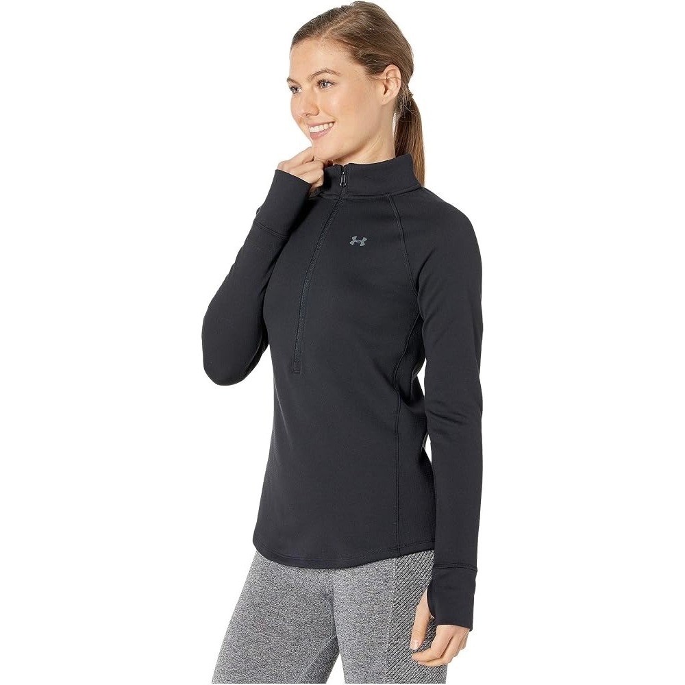Under Armour Quarter Zip Pullover Womens Medium Black Excellent Athleisure Top
